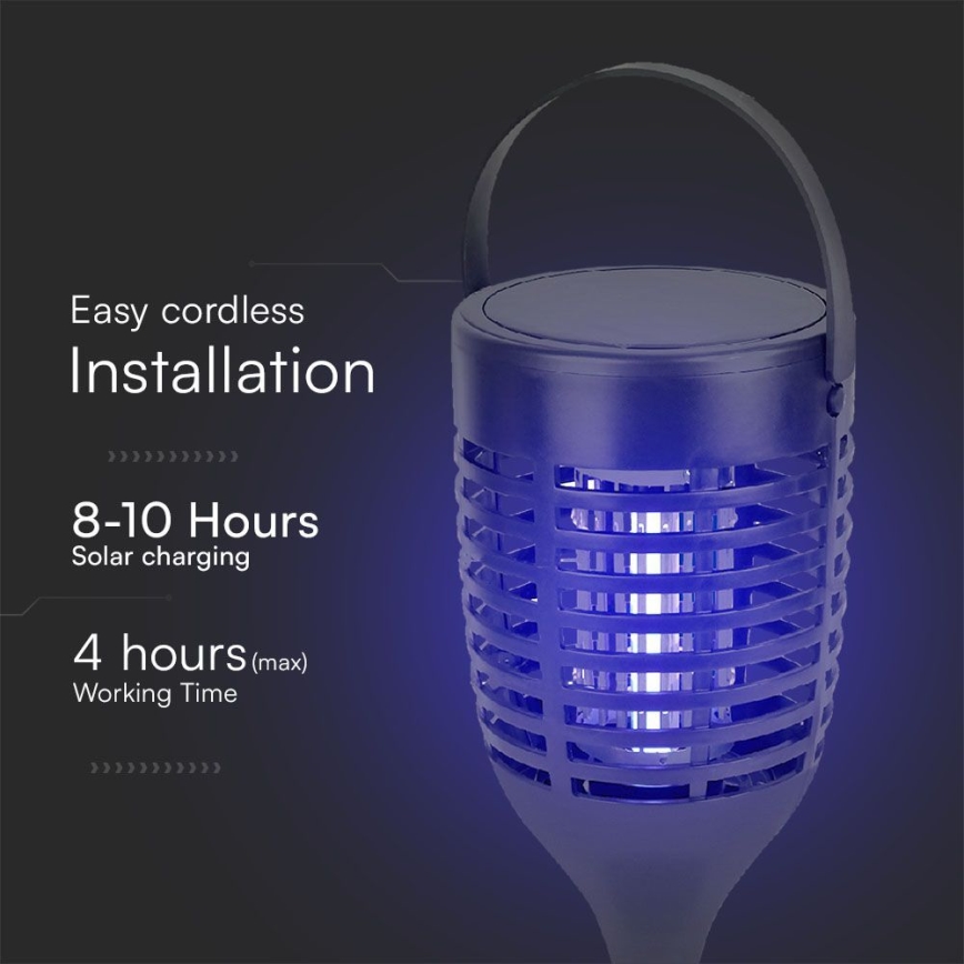 LED Solarni lovilnik insektov 3v1 LED/1,3W/3,7V IP24 20 mm 2200 mAh