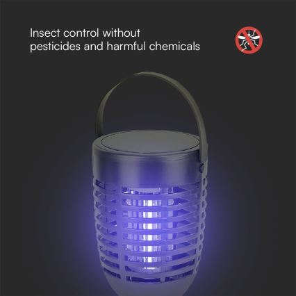 LED Solarni lovilnik insektov 3v1 LED/1,3W/3,7V IP24 20 mm 2200 mAh