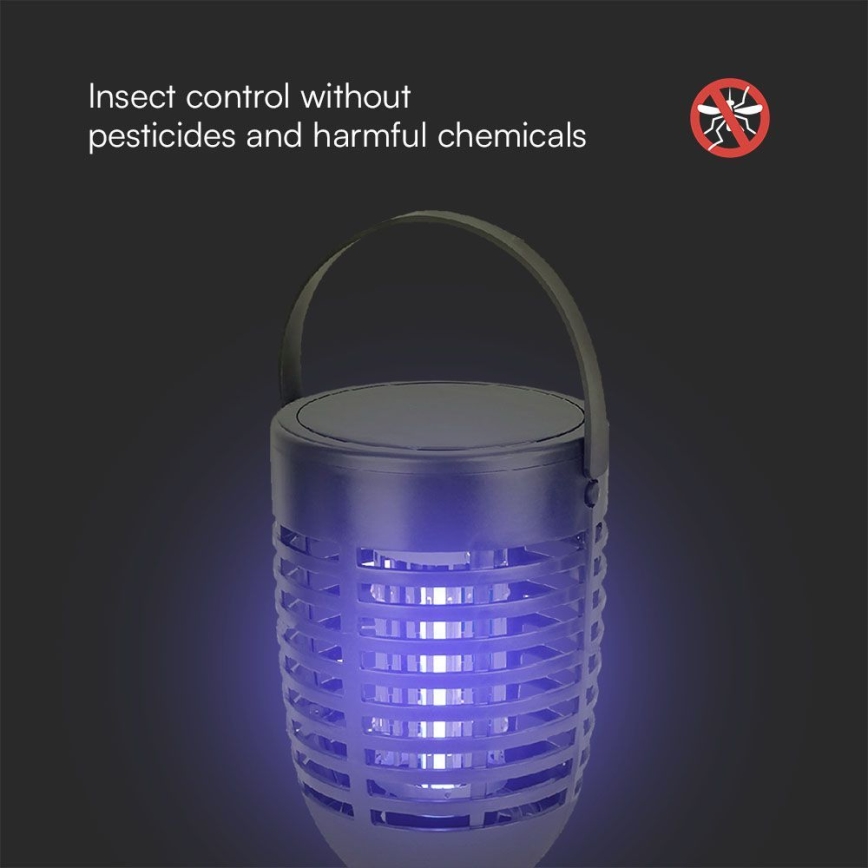 LED Solarni lovilnik insektov 3v1 LED/1,3W/3,7V IP24 20 mm 2200 mAh