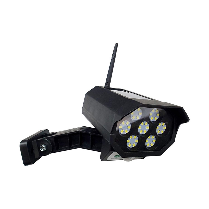 LED solarni model varnostne kamere s senzorjem LED/3,7V 1200 mAh IP44 črna + daljinski upravljalnik