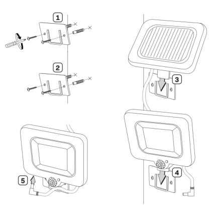 LED Solarni reflektor s senzorjem DUO LED/1W/3,7V 1200 mAh IP44
