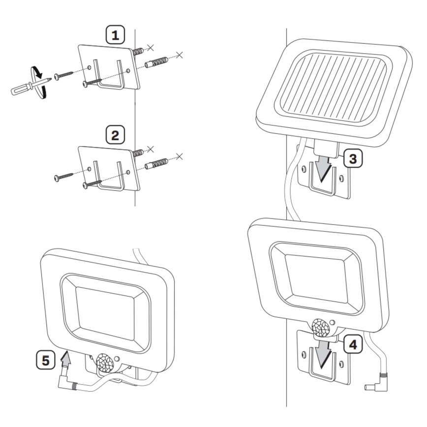 LED Solarni reflektor s senzorjem DUO LED/1W/3,7V IP44