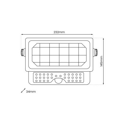 LED Solarni reflektor s senzorjem EPAD LED/5W/3000 mAh 3,7V 4000K IP65