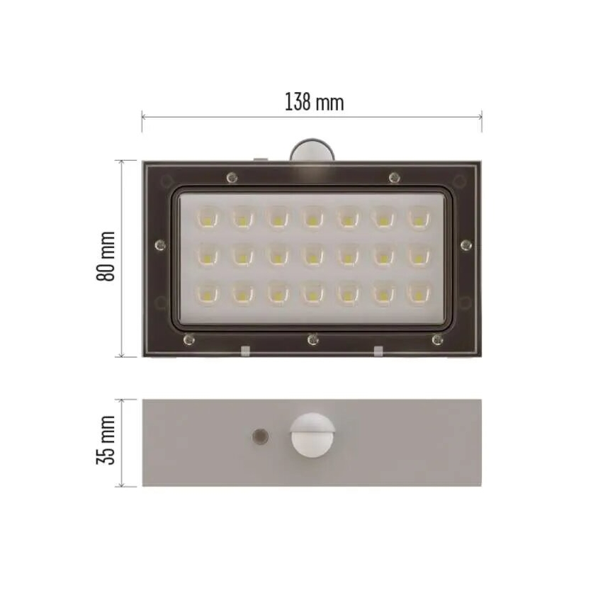 LED Solarni reflektor s senzorjem gibanja LED/3,7V 1200mAh 4000K IP65 bela