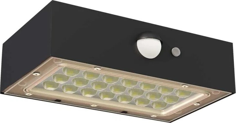 LED Solarni reflektor s senzorjem gibanja LED/3,7V 1200mAh 4000K IP65 črna