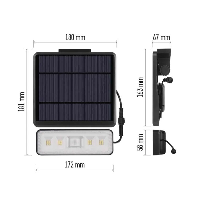 LED Solarni reflektor s senzorjem gibanja LED/3,7V 2500mAh 4000K IP54