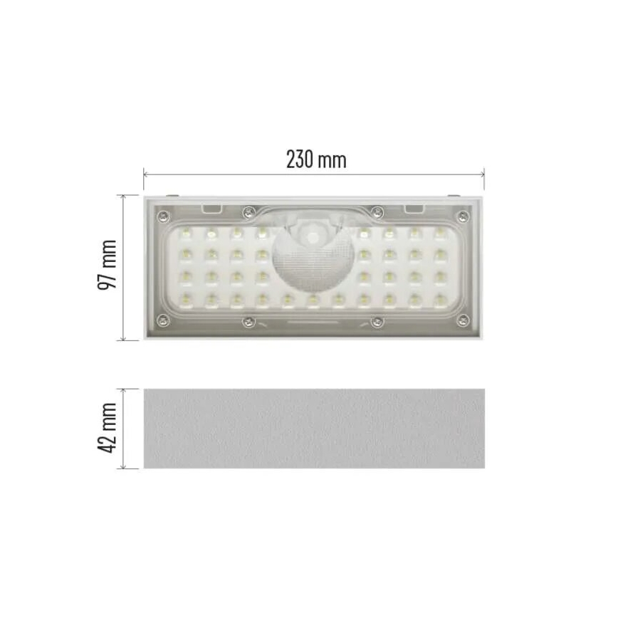 LED Solarni reflektor s senzorjem gibanja LED/3,7V 3000mAh 4000K IP65 bela