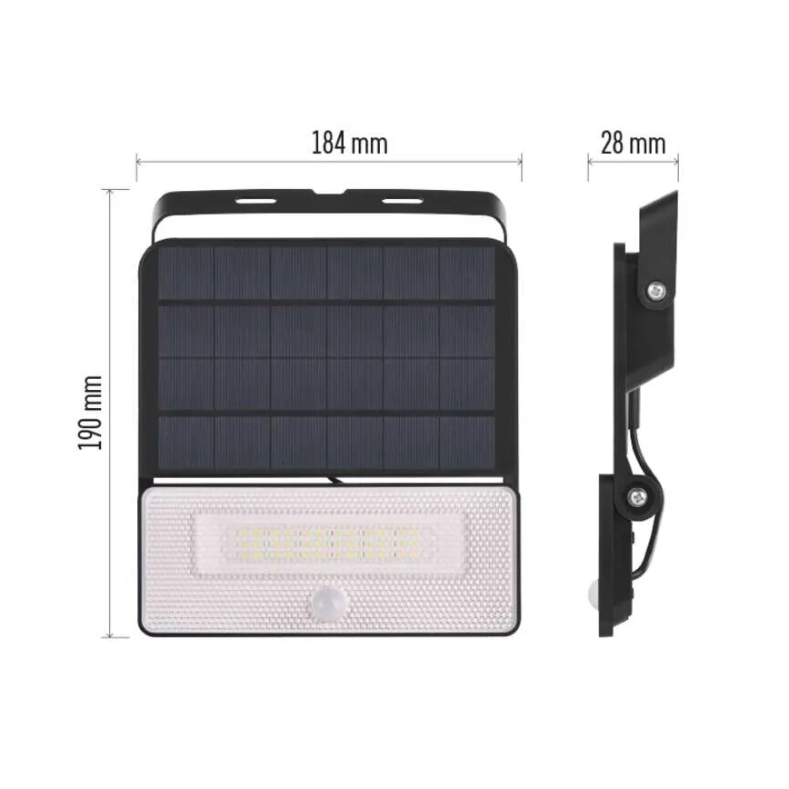 LED Solarni reflektor s senzorjem gibanja LED/3,7V 3600mAh 4000K IP54