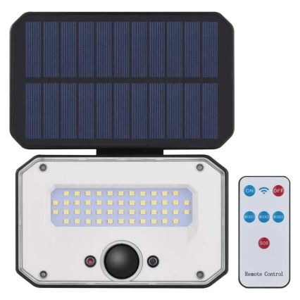 LED Solarni reflektor s senzorjem gibanja SPILO LED/3,7V 3600mAh 4000K IP54 + Daljinski upravljalnik