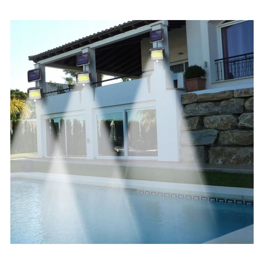 LED Solarni reflektor s senzorjem INTEGRA LED/3W/3,7V IP44 + Daljinski upravljalnik