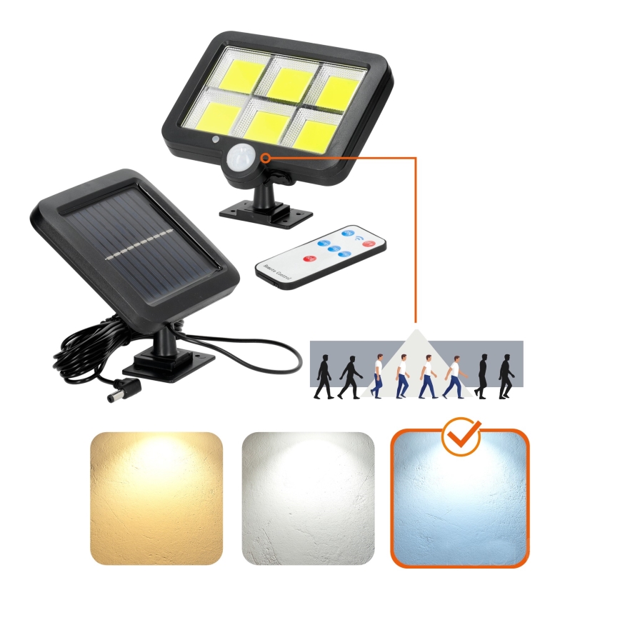 LED Solarni reflektor s senzorjem LED/1,5W/3,7V 6000K IP44 1200 mAh