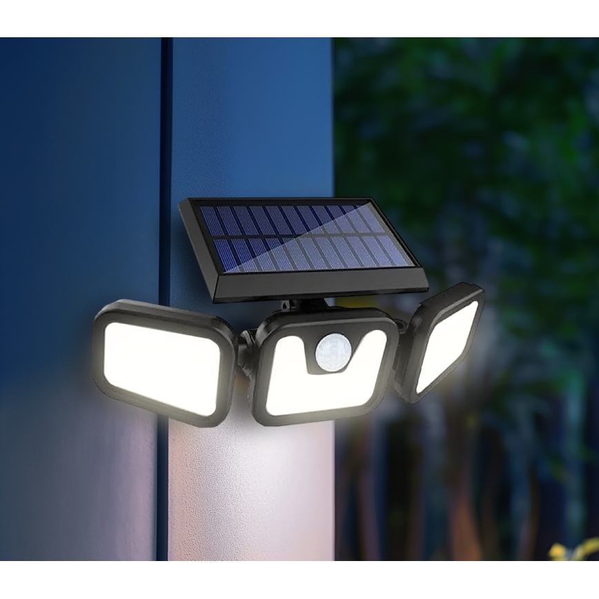 LED Solarni reflektor s senzorjem LED/1,5W/3,7V 6000K IP44 2400 mAh