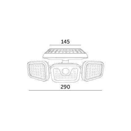 LED Solarni reflektor s senzorjem LED/1,5W/3,7V 6000K IP44 2400 mAh