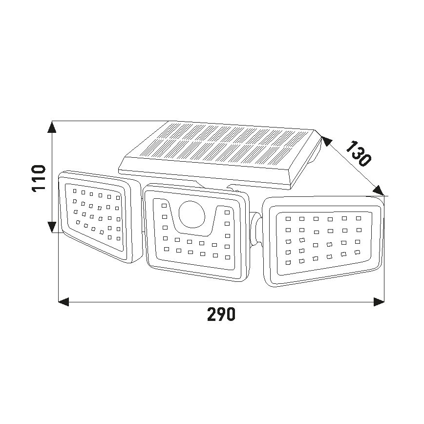 LED Solarni reflektor s senzorjem LED/14W/3,7V 1800 mAh IP54
