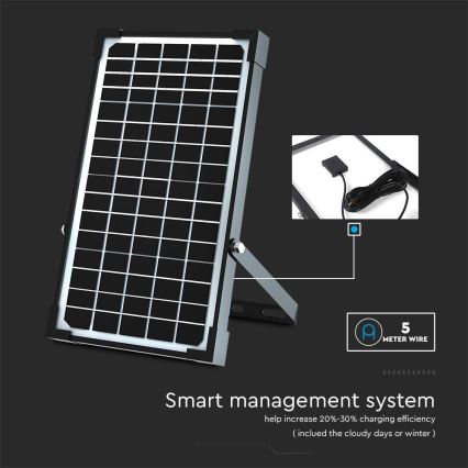 LED Solarni reflektor s senzorjem LED/30W/6,4V 6400K 6000 mAh + Daljinski upravljalnik