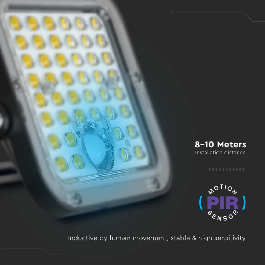 LED Solarni reflektor s senzorjem LED/30W/6,4V 6400K 6000 mAh + Daljinski upravljalnik