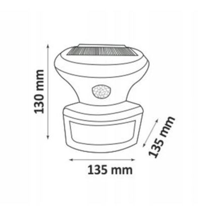 LED Solarni reflektor s senzorjem LED/5W/3,7V 2000 mAh IP44