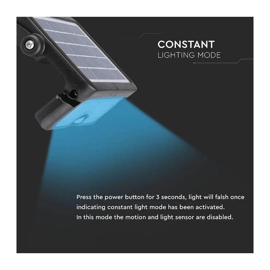 LED Solarni reflektor s senzorjem LED/5W/3,7V IP65 4000K 3000 mAh