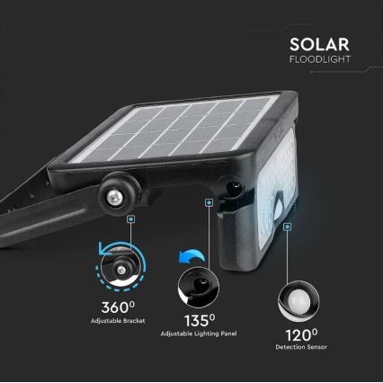 LED Solarni reflektor s senzorjem LED/5W/3,7V IP65 4000K 3000 mAh