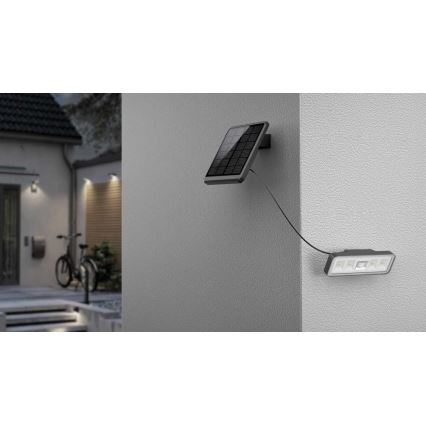 LED solarni reflektor s senzorjem LED/8W/3,7V 2000 mAh IP54 črna