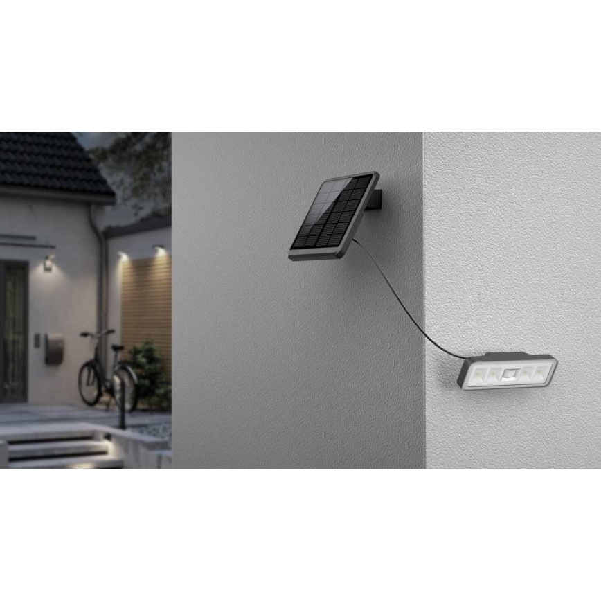 LED solarni reflektor s senzorjem LED/8W/3,7V 2000 mAh IP54 črna