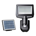 LED solarni reflektor s senzorjem TOMI LED/10W/7,4V 1800 mAh IP44 črne barve