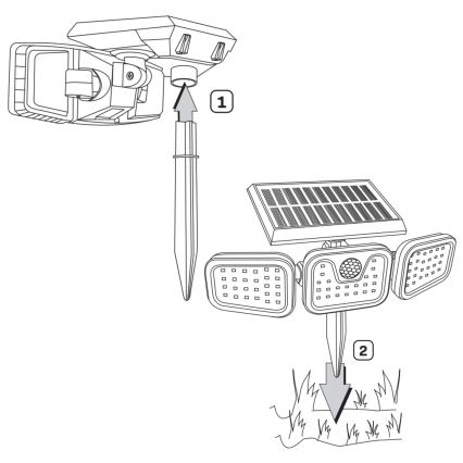 LED Solarni reflektor s senzorjem TRIO LED/0,6W/3,7V 1200 mAh IP44