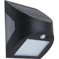 LED solarno stensko svetilo s senzorjem LED/3W/3,7V 3000/4000K 1200 mAh IP54 črna