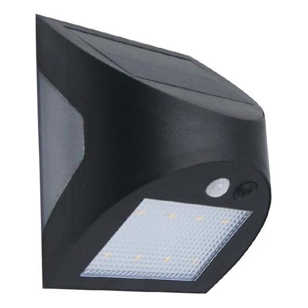 LED solarno stensko svetilo s senzorjem LED/3W/3,7V 3000/4000K 1200 mAh IP54 črna