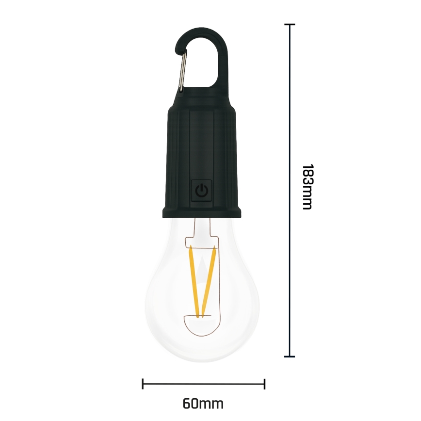 LED sončna polnilna svetilka LUMINA LUMO LED/USB 300 mAh črna