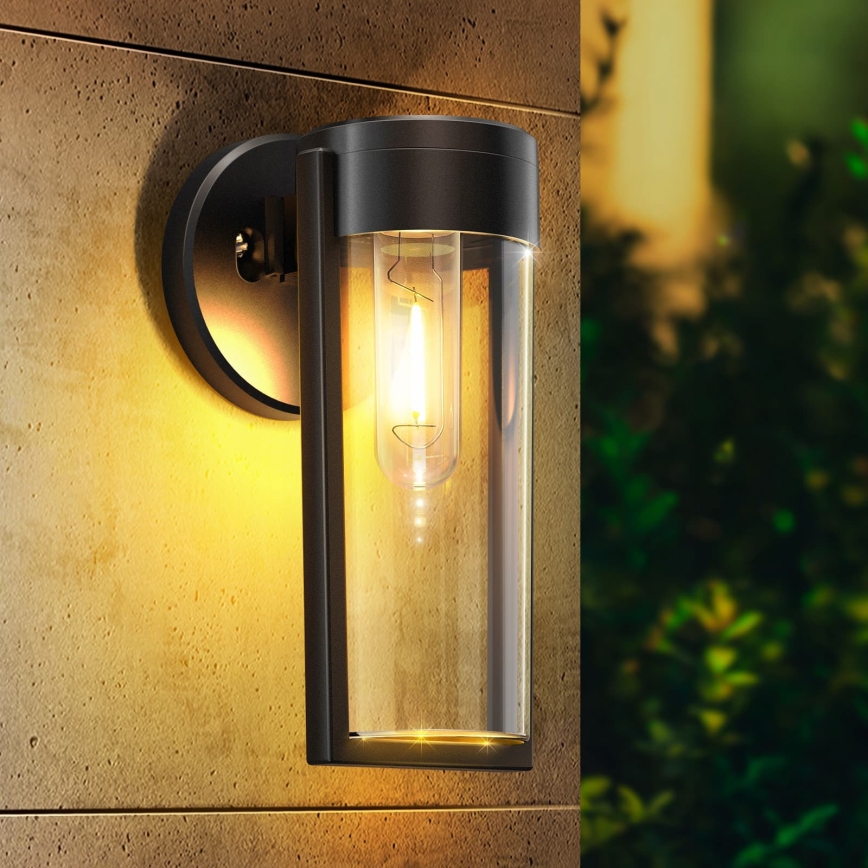 LED sončna stenska svetilka LED/1W/3,7V 500 mAh IP65 črna