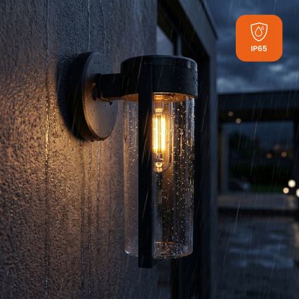 LED sončna stenska svetilka LED/1W/3,7V 500 mAh IP65 črna