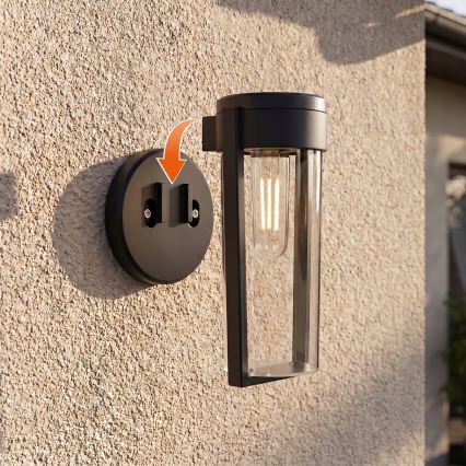 LED sončna stenska svetilka LED/1W/3,7V 500 mAh IP65 črna