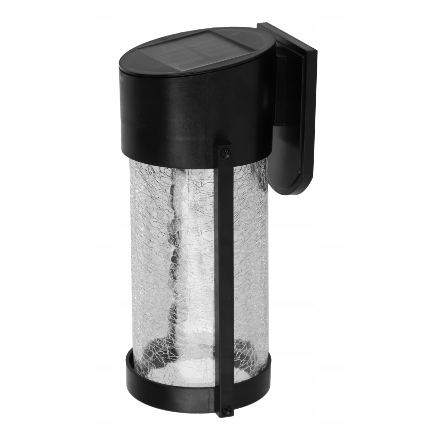 LED sončna stenska svetilka LED/3,7V 300 mAh IP44 črna
