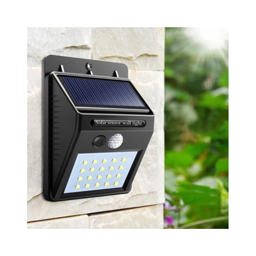 LED sončna stenska svetilka s senzorjem LED/0,55W/3,7V 1200 mAh IP65