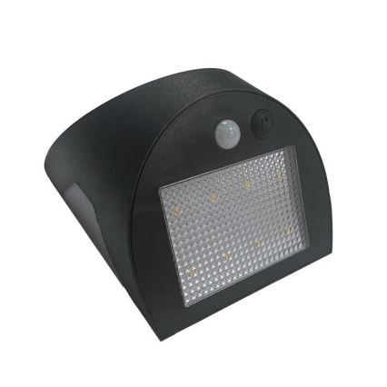 LED solarno stensko svetilo s senzorjem LED/3W/3,7V 3000/4000K 1200 mAh IP54 črna