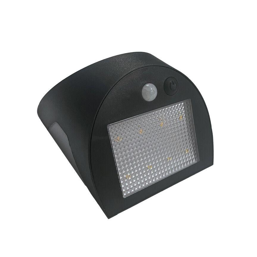 LED solarno stensko svetilo s senzorjem LED/3W/3,7V 3000/4000K 1200 mAh IP54 črna