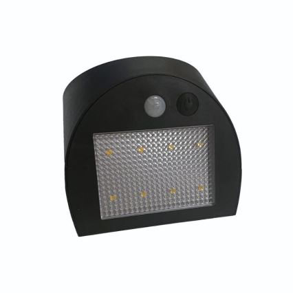 LED solarno stensko svetilo s senzorjem LED/3W/3,7V 3000/4000K 1200 mAh IP54 črna