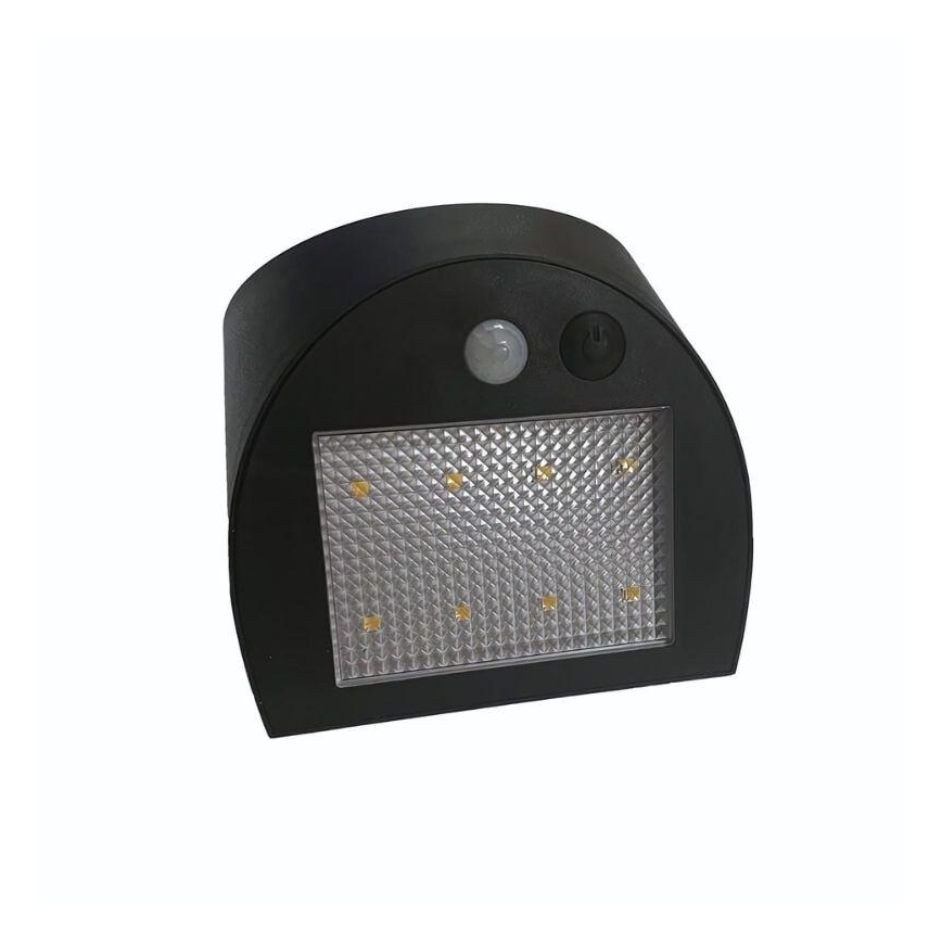 LED solarno stensko svetilo s senzorjem LED/3W/3,7V 3000/4000K 1200 mAh IP54 črna
