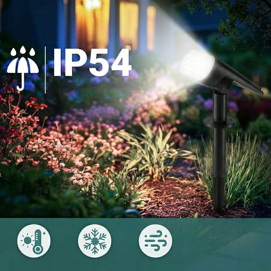 LED sončna svetilka 2 v 1 LED/3,7V 1200 mAh IP54 črna