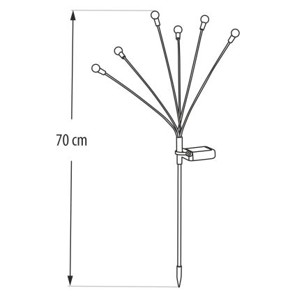 LED sončna svetilka 6xLED/1,2V 300 mAh IP44 črna