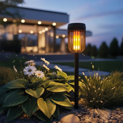 LED sončna svetilka FLAME LED/1,2V 100 mAh 1800K 37 cm IP44 črna