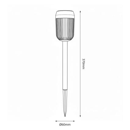 LED sončna svetilka FLAME LED/1,2V 100 mAh 1800K 37 cm IP44 črna