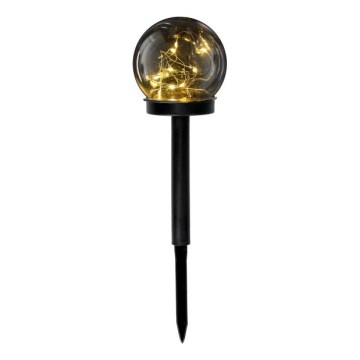 LED sončna svetilka GLEAM LED/1,2V 3000K IP44 40 mAh zadimljena/črna