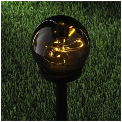 LED sončna svetilka GLEAM LED/1,2V 3000K IP44 40 mAh zadimljena/črna