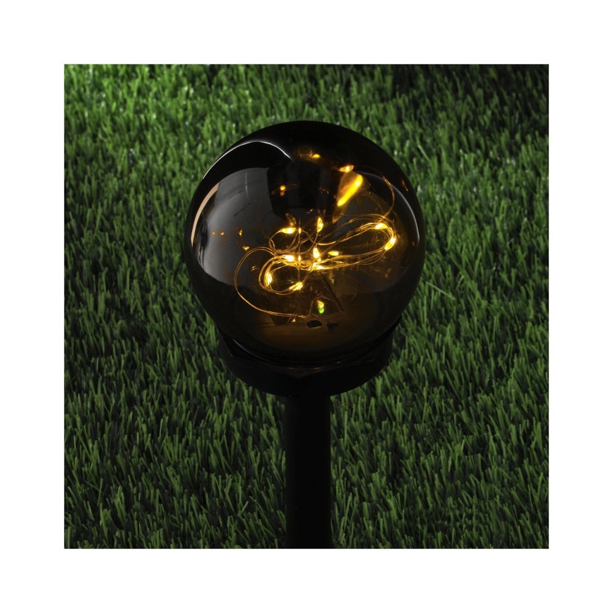 LED sončna svetilka GLEAM LED/1,2V 3000K IP44 40 mAh zadimljena/črna