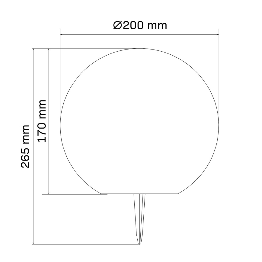 LED sončna svetilka KULA LED/3,2V 3000/4000/6500K premer 20 cm 500 mAh IP65 bela
