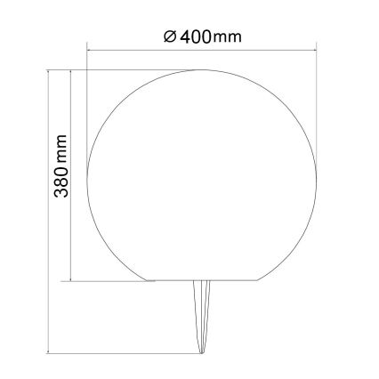 LED sončna svetilka KULA LED/3,7V 3000/4000/6500K premer 40 cm 2000 mAh IP65 bela