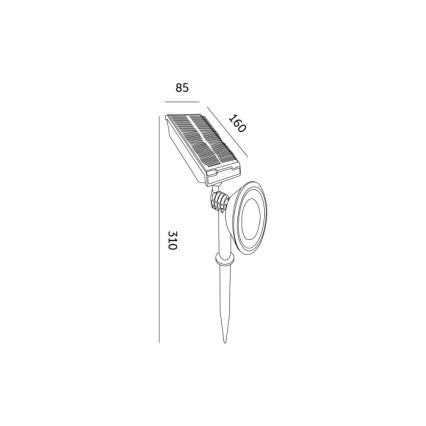LED sončna svetilka LANCE LED/3,7 V 6000 K IP44 1500 mAh