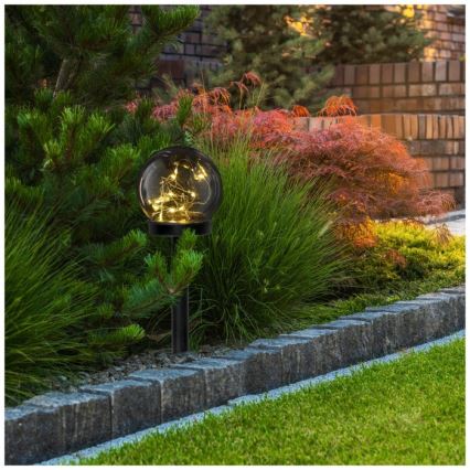 LED sončna svetilka s senzorjem GLEAM LED/1,2V 3000K IP44 40 mAh dimna/črna